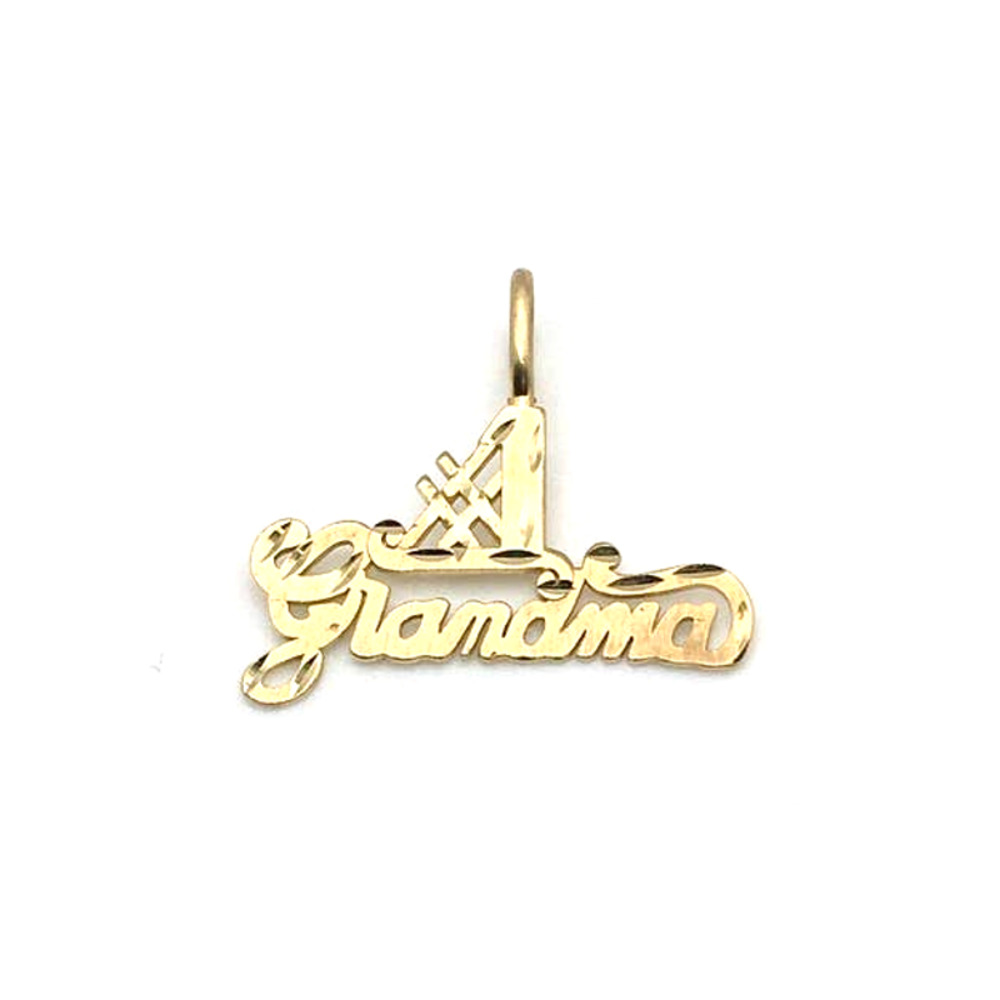 14K Yellow Gold #1Grandma Pendant 1"
